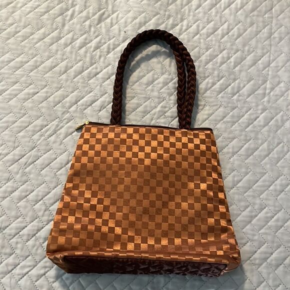 Brown checkered clutch    - Picture 3 of 4